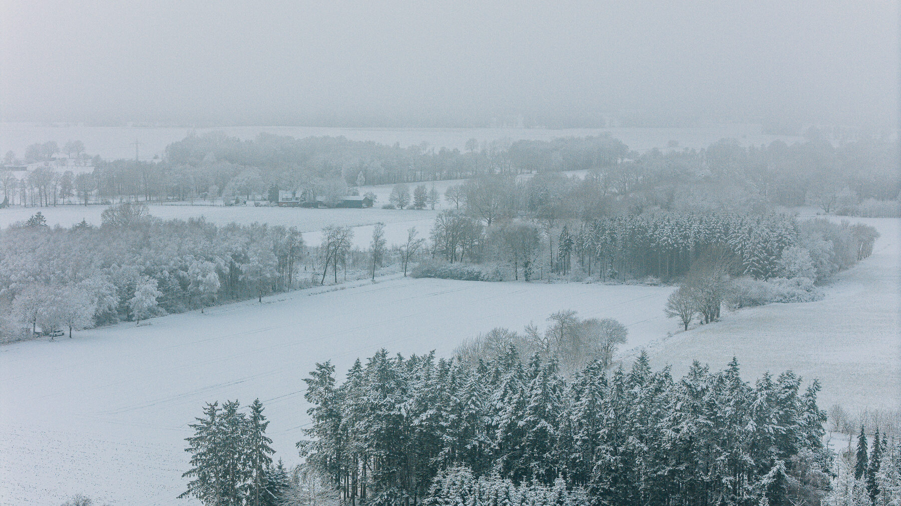 Tostedt im Schnee aus der Luft